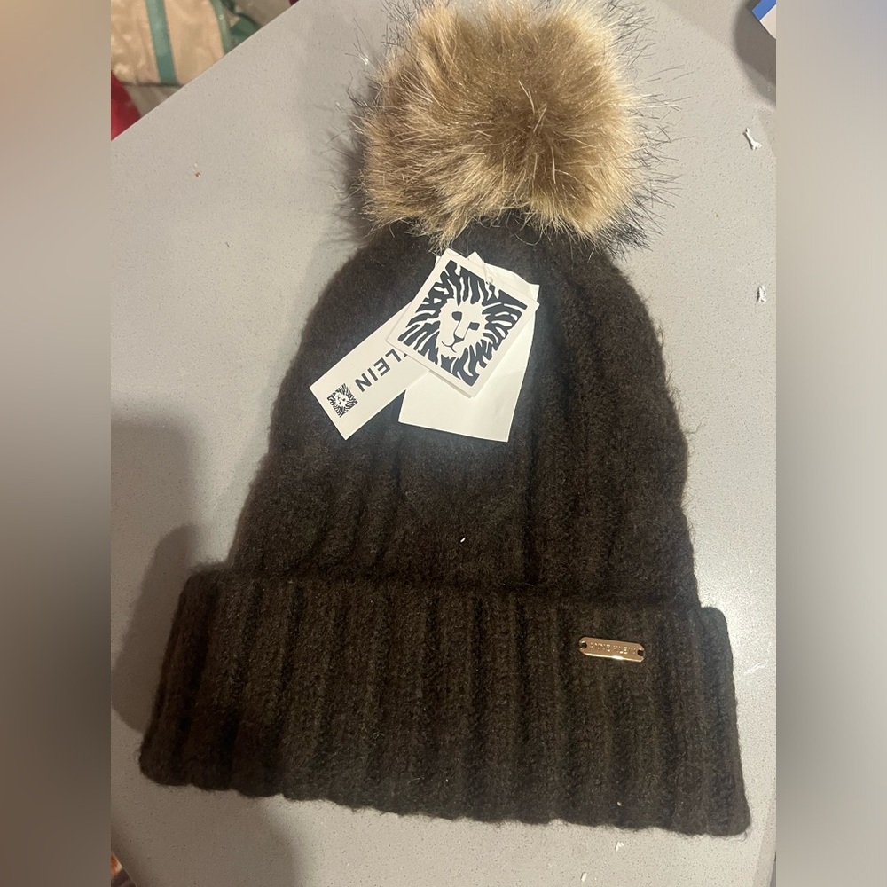 NWT Anne Klein brown Hat Toque Beanie